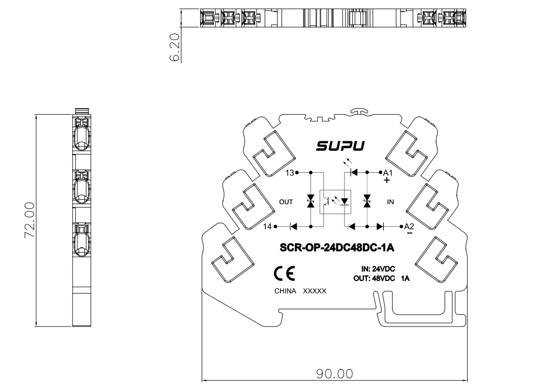 光耦/固态继电器SCR-OP-24DC48DC-1A