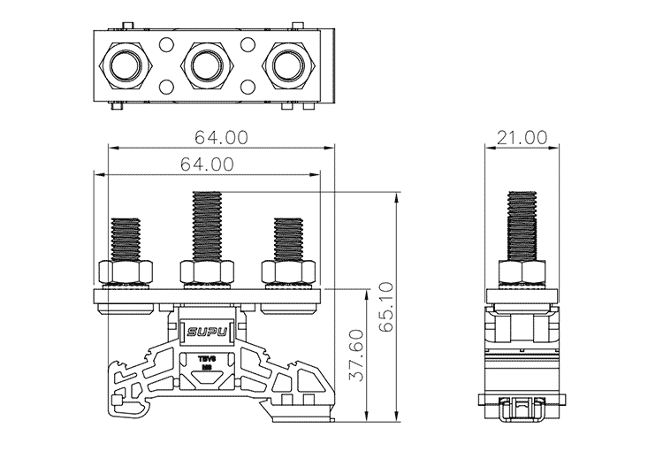  螺栓接线端子TBV8-3-GY-蓝狮