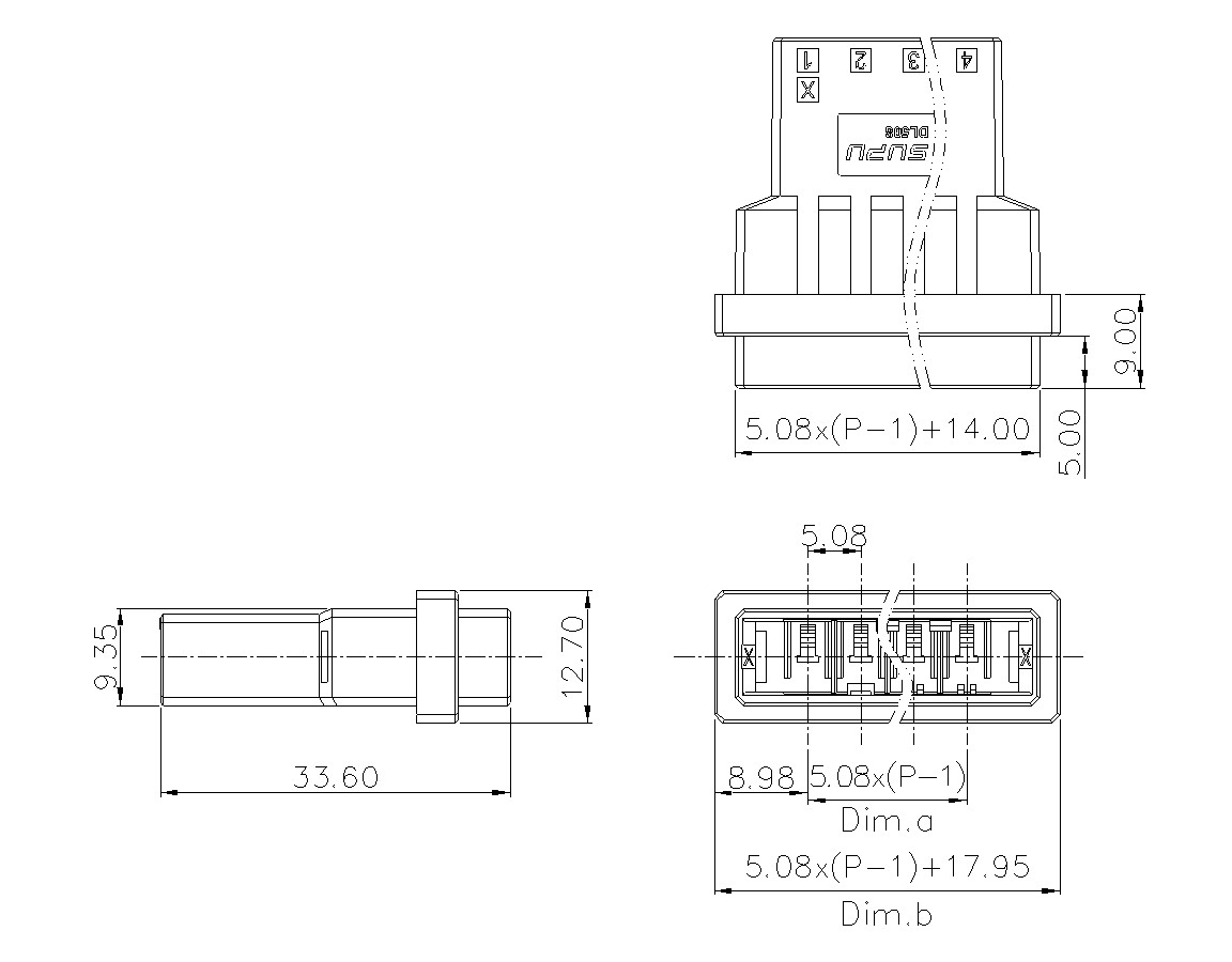 动态接插件连接器DL508H1XXF-BK-0X10(02-04)-蓝狮