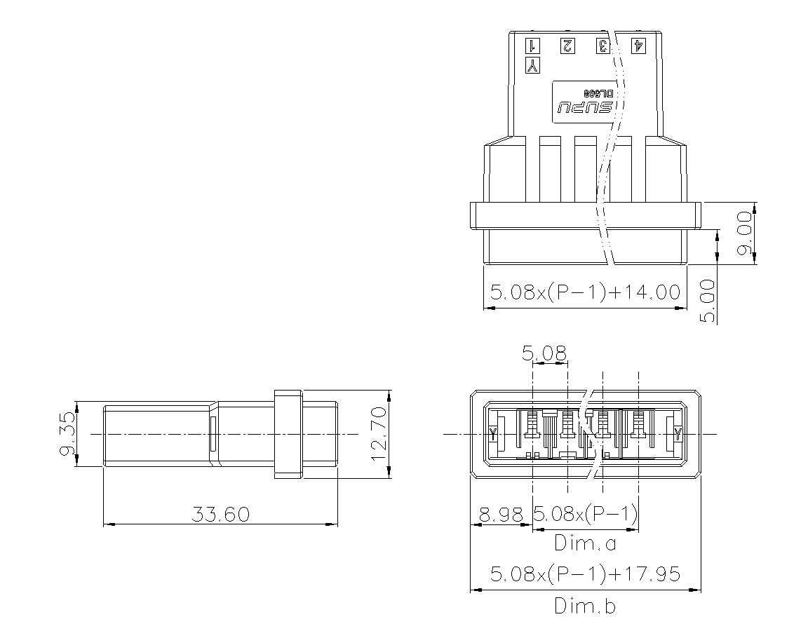 动态接插件连接器DL508H1XXF-BK-0Y10(02-04)-蓝狮