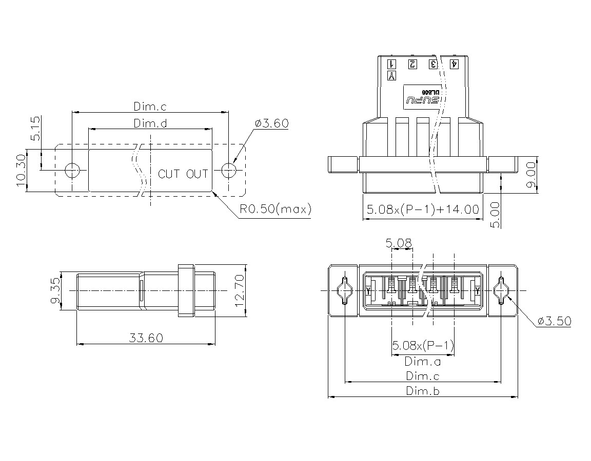 动态接插件连接器DL508H1XXF-BK-0Y12(02-04)-蓝狮