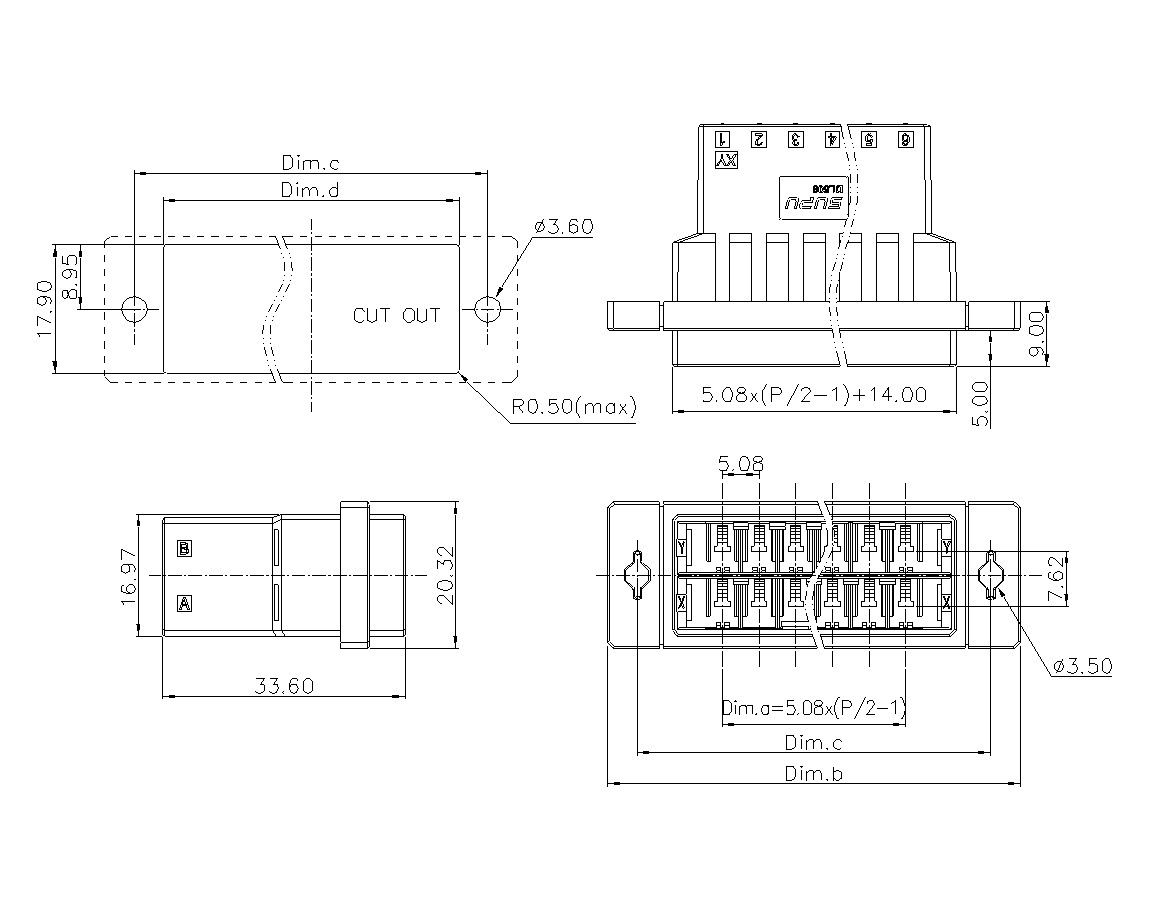 动态接插件连接器DL508H2XXF-BK-XY12(06 12)-蓝狮