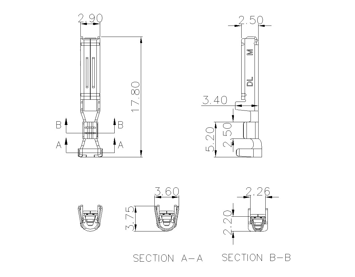 动态接插件连接器DL508V30F-03-0500-蓝狮