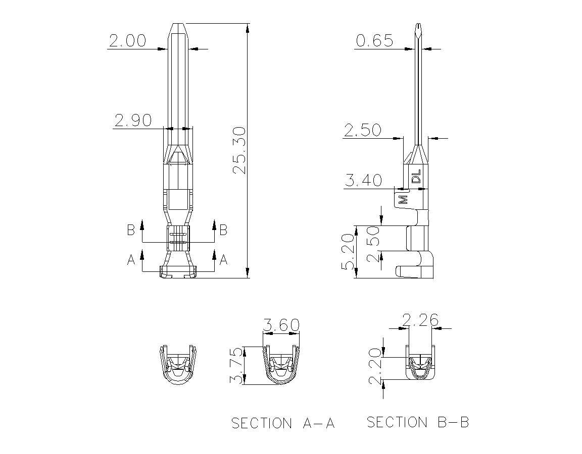 动态接插件连接器DL508V30M-03-0500-蓝狮